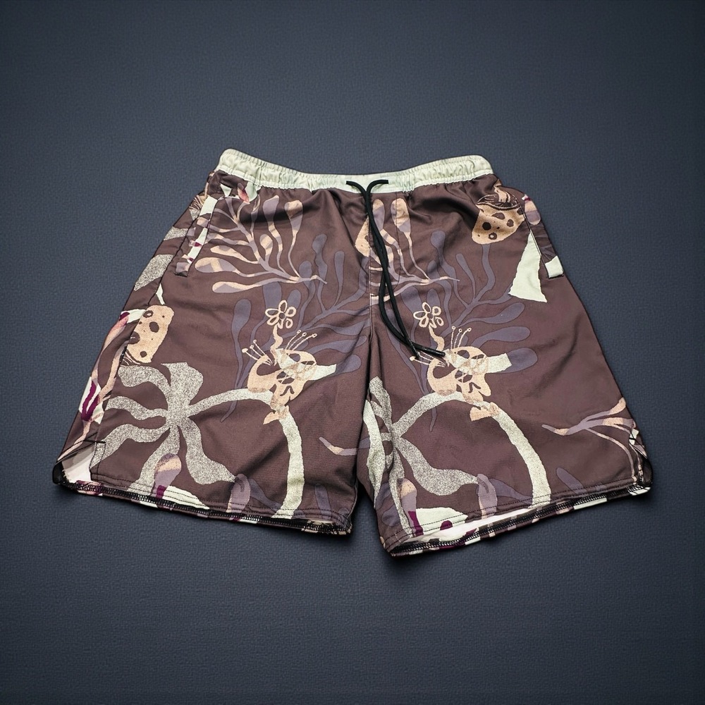 Stance Mens Board Shorts Size XL Mushroom Skull Floral Print Swim Trunks